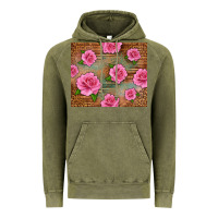 Vintage Olive Western Pink Roses Vintage Hoodie - LillyAllenDesigns