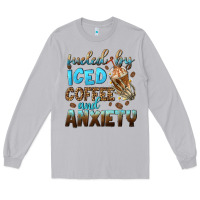 Moon Dust fueled by iced coffee and anxiety Long Sleeve Tee - NancyCooperArtShop