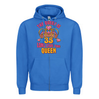 True Royal the queen is 35 long live the queen Zipper Hoodie - Jasminsmagicworld