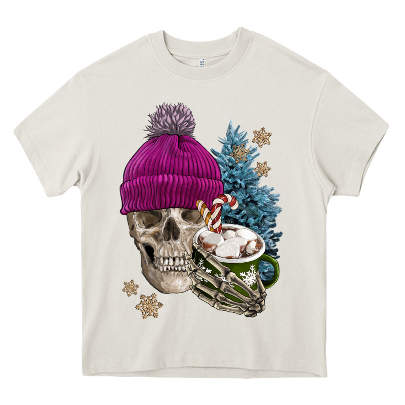 Winter Skeleton Skull Heavy Core Tee by FaDigitalArtStudio | Teevron
