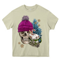 Mossy winter skeleton skull Heavy Core Tee - FaDigitalArtStudio