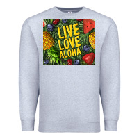 Heather Grey live love aloha Premium Sweatshirt - TumblerDesignByShophia