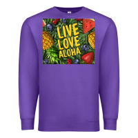 Purple live love aloha Premium Sweatshirt - TumblerDesignByShophia