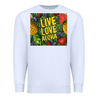 White live love aloha Premium Sweatshirt - TumblerDesignByShophia