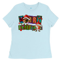 Baby Blue merry christmas gnomies Ladies Tee - FaDigitalArtStudio