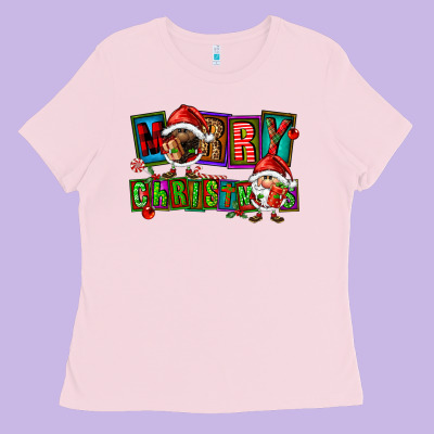 Merry Christmas Gnomies Ladies Tee Designed By Fadigitalartstudio