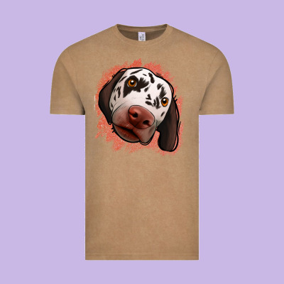 Dalmatians Peach Glitter Background Vintage Tee Designed By Jasminsmagicworld