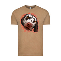 Vintage Coffee dalmatians peach glitter background Vintage Tee - Jasminsmagicworld