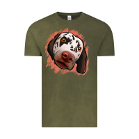 Vintage Olive dalmatians peach glitter background Vintage Tee - Jasminsmagicworld