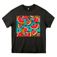 Asphalt watermelon and sunflowers Heavy Core Tee - HRA Design Shop
