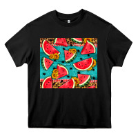 Black watermelon and sunflowers Heavy Core Tee - HRA Design Shop