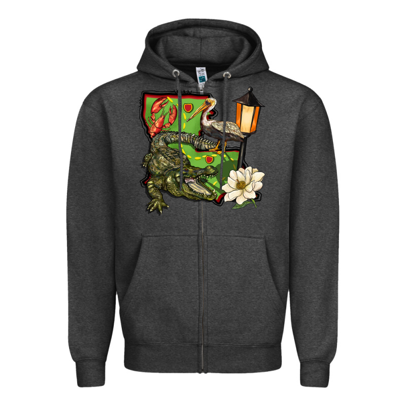 Louisiana State Zipper Hoodie by BarkalooDesign | Teevron