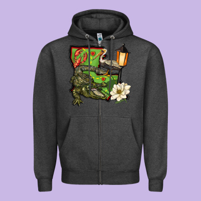 Louisiana State Zipper Hoodie Designed By Barkaloodesign