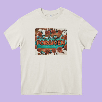 Not Perfect Just Forgiven Heavy Core Tee Designed By Barkaloodesign