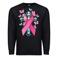 Black Cancer Cross Cancer Awareness Premium Sweatshirt - HowdyJamesFarm