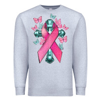 Heather Grey Cancer Cross Cancer Awareness Premium Sweatshirt - HowdyJamesFarm