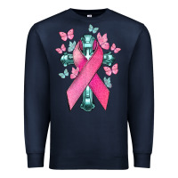 Navy Cancer Cross Cancer Awareness Premium Sweatshirt - HowdyJamesFarm