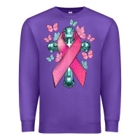 Purple Cancer Cross Cancer Awareness Premium Sweatshirt - HowdyJamesFarm