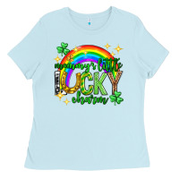 Baby Blue St. Patrick's Day Mommy's little lucky charm Ladies Tee - Neo Western