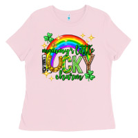 Bubblegum Pink St. Patrick's Day Mommy's little lucky charm Ladies Tee - Neo Western