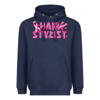 Navy Breast Cancer hair stylist Heavyweight Hoodie - texasbilliewilder