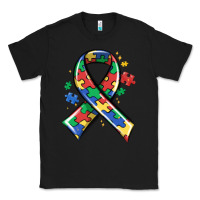 Black autism puzzle ribbon Classic Tee - MaliasSmallBusiness