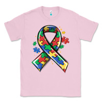 Bubblegum Pink autism puzzle ribbon Classic Tee - MaliasSmallBusiness