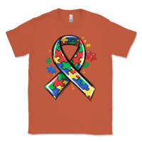 Copper autism puzzle ribbon Classic Tee - MaliasSmallBusiness