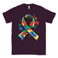 Plum autism puzzle ribbon Classic Tee - MaliasSmallBusiness