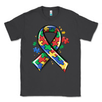 Smoke autism puzzle ribbon Classic Tee - MaliasSmallBusiness