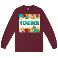 Burgundy teacher Long Sleeve Tee - MaliasSmallBusiness