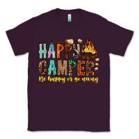 Plum Happy Camper Be Happy Or Go Away Classic Tee - CowhideDigitalArt