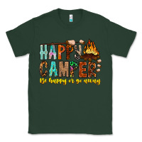 Sports Green Happy Camper Be Happy Or Go Away Classic Tee - CowhideDigitalArt