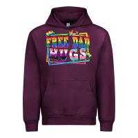 Mauve Wine Free dad hugs pride Urban Hoodie - FaDigitalArtStudio