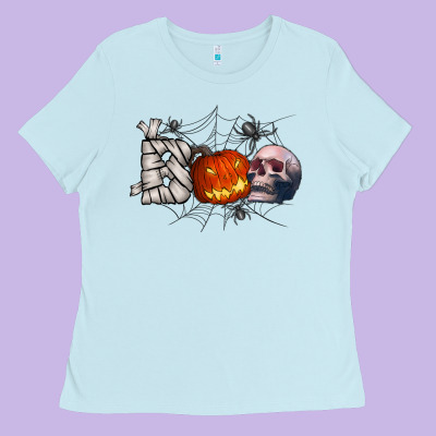 Boo Ladies Tee Designed By Cowhidedigitalart
