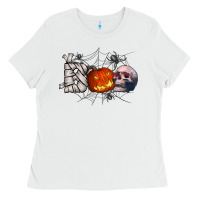 White boo Ladies Tee - CowhideDigitalArt