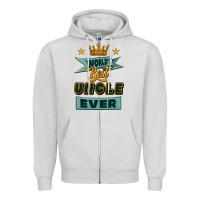 Dove Grey world's best uncle ever Zipper Hoodie - Jasminsmagicworld