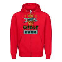 Red world's best uncle ever Zipper Hoodie - Jasminsmagicworld