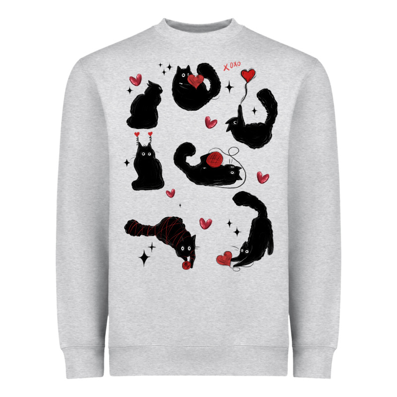 Valentine Cat Heavyweight Sweatshirt by MaliasSmallBusiness | Teevron