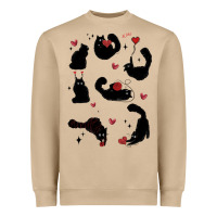 Mushroom valentine cat Heavyweight Sweatshirt - MaliasSmallBusiness
