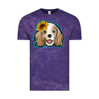 Cloud Purple cocker spaniel sunflower Vintage Tee - Jasminsmagicworld