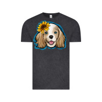 Vintage Black cocker spaniel sunflower Vintage Tee - Jasminsmagicworld