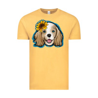 Vintage Mustard cocker spaniel sunflower Vintage Tee - Jasminsmagicworld