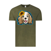 Vintage Olive cocker spaniel sunflower Vintage Tee - Jasminsmagicworld