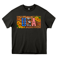 Asphalt usa sunflowers license plate Heavy Core Tee - HRA Design Shop