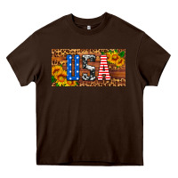 Chocolate Brown usa sunflowers license plate Heavy Core Tee - HRA Design Shop
