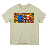 Mossy usa sunflowers license plate Heavy Core Tee - HRA Design Shop