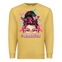 Antique Gold Warrior Cancer messy bun Cancer Awareness Premium Sweatshirt - HowdyJamesFarm