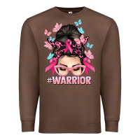 Chestnut Warrior Cancer messy bun Cancer Awareness Premium Sweatshirt - HowdyJamesFarm