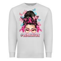 Dove Grey Warrior Cancer messy bun Cancer Awareness Premium Sweatshirt - HowdyJamesFarm